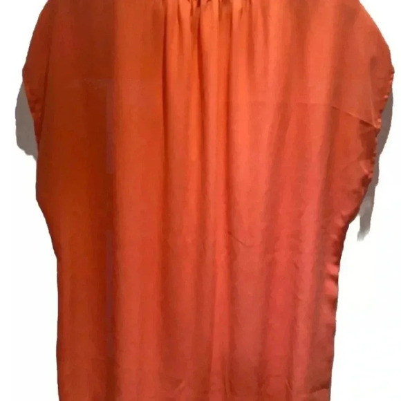 Roz & Ali Coral V Neck Women's Pleated Short Sleeve Plus Size 2X Top Lightweight - Picture 2 of 6